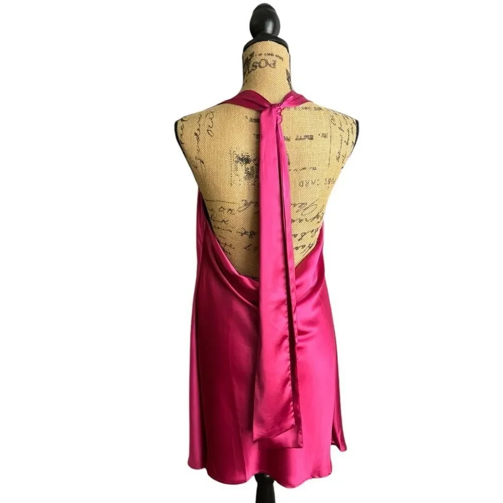 CantonWalker Cowl Neck Dress With Open Back - Fuchsia Size XL NWT 2 0420 - Picture 8 of 11